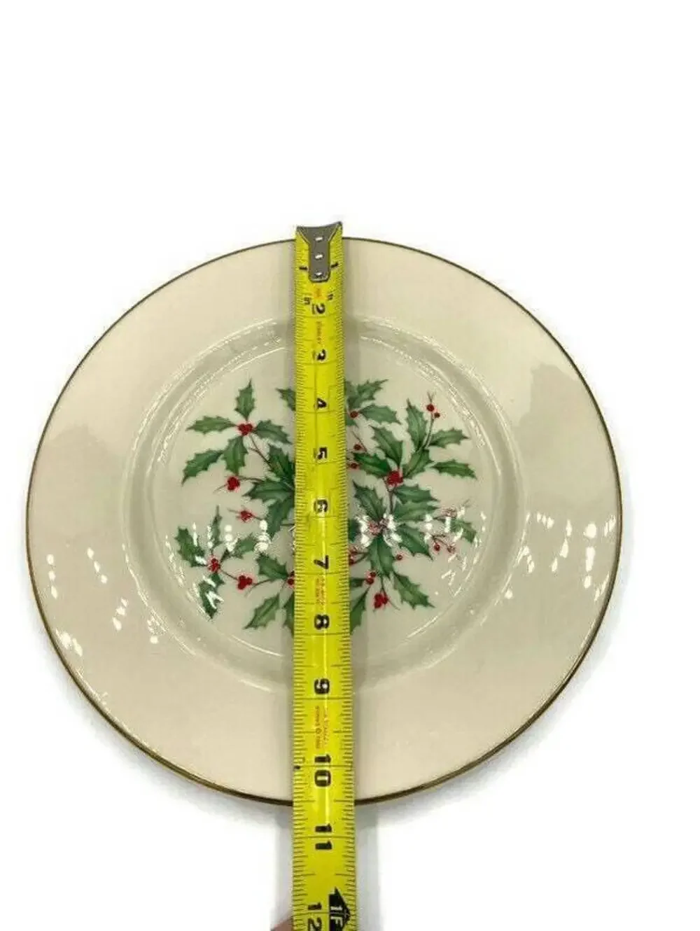 Vintage Lenox Special Holiday Holly Large Decal Dinner Plate 10 1/2” grg